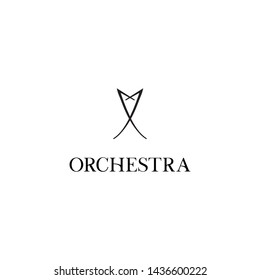 Unique, clean, modern and elegant logo design illustration inspiration with a coat for musical, event, orchestra, etc