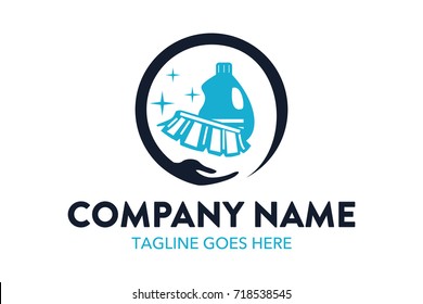 Unique Cleaning Service Logo Template