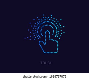 Unique Clicking finger icon, Hand pointer, made of multiple dots, Modern signs, dotted symbols collection, exclusive icon for websites, Campaign, logo design, mobile app, infographics