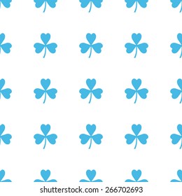 Unique Clover white and blue seamless pattern for web design. Vector symbol