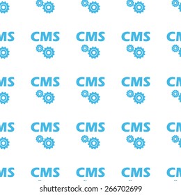 Unique Cms white and blue seamless pattern for web design. Vector symbol