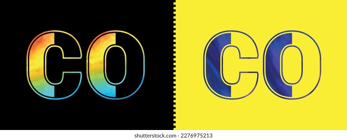 Logo único de la carta CO Plantilla vectorial de iconos. Diseño de logotipo de alfabeto elegante de primera calidad para empresas