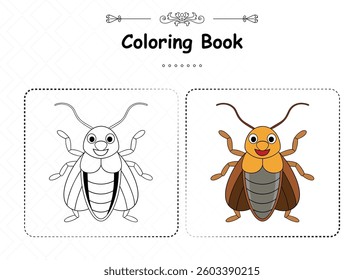 Unique Cockroach Illustration for Coloring Fun