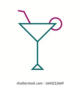 Unique Cocktail Glass Vector Line Icon