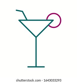 Unique Cocktail Vector Line Icon