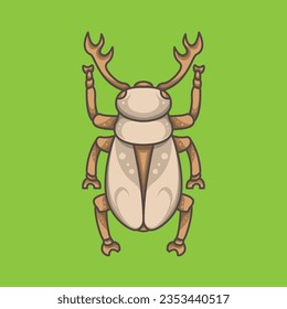 Unique coconut beetle logo mascot character design