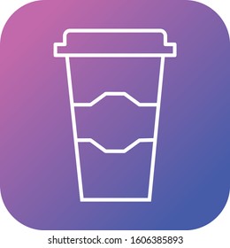 Unique Coffee Glass Vector Line Icon