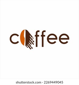 Unique coffee logo design, can be used for coffee cafe decoration.