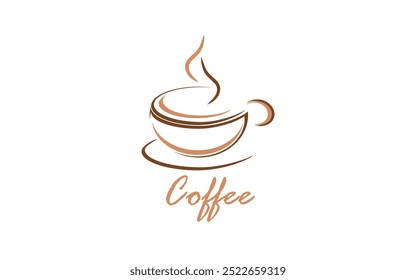 Plantilla única del diseño del logotipo del café