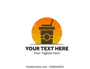 unique coffee simple logo creative design in flat style with color . coffee logo creative design for identity and business