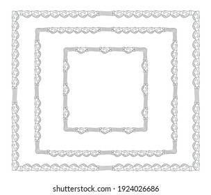 A unique collection of border designs with handshake chain motifs.