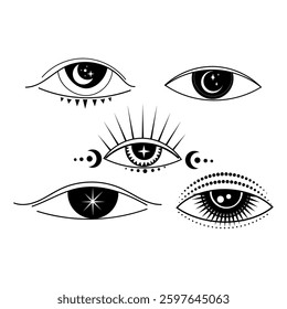 Unique collection of minimalist eye designs showcasing various styles and elements
