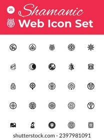 Unique collection of shamanic web icons, blending spiritual and digital motifs. Ideal for websites with a mystical or cultural theme