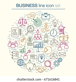 Unique Collection Of Thin Line Bussines Icon. Vector Icon Set.