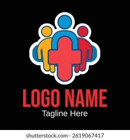 Unique color transitions. people logo template. vector.