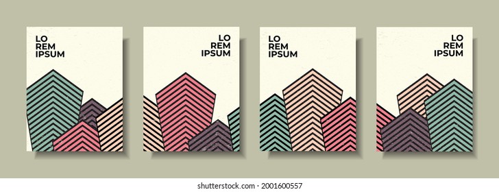Única colorida cubierta abstracta de fondo de montaña. Cubierta del libro con contorno de montaña. Montaña con estilo de línea único para afiches, impresiones, cubiertas, papel pintado, etc