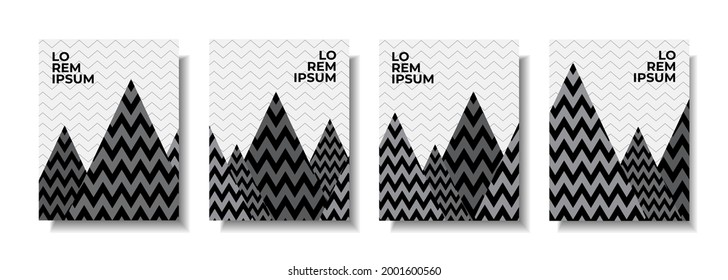 Única colorida cubierta abstracta de fondo de montaña. Cubierta del libro con contorno de montaña. Montaña con estilo de línea único para afiches, impresiones, cubiertas, papel pintado, etc