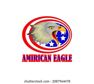 Unique colorful amirika eagle logo suitable for printing on t-shirts etc
