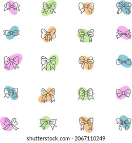 Unique and colorful bows, illustration, vector, on a white background.