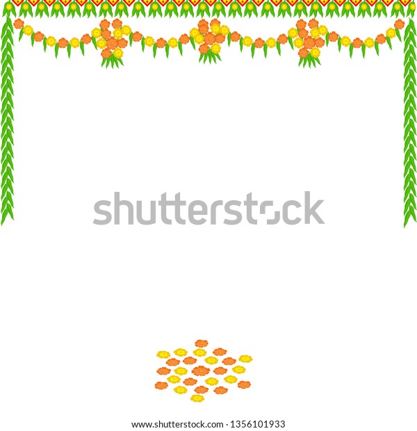 Unique Colorful Design Flower Borders Background Stock Vector