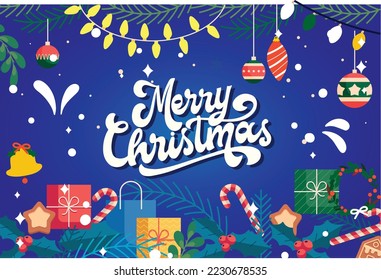 an unique and colorful handmade christmas themed vector illustration