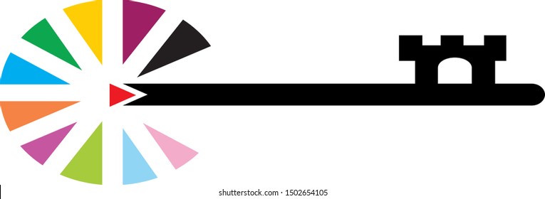 Unique colorful key icon that can be used in logo design, websites and much more.