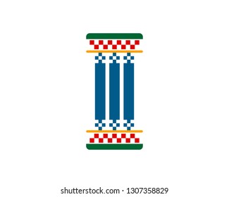 unique colorful law pillar logo icon design