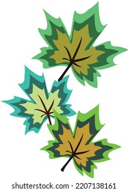 Unique Colorful Leaves Decoration for Summer. Adorable Vector Illustration. Can be use for T-shirts , Designs , Decorations, Cards. 