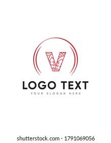 An unique and colorful letter type V logo template, vector logo for business and company identity 