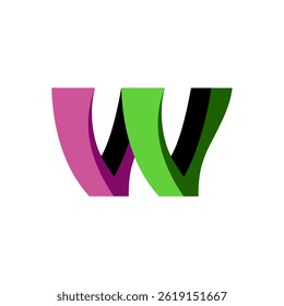 Unique and colorful logo design featuring overlapping letters with vibrant hues and modern style