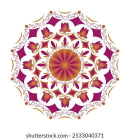 Unique colorful lotus flower victory design mandala