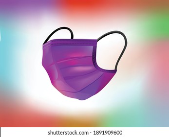 Unique colorful mask for protection against flu and virus, Doctor mask and corona virus protector isolated on colorful background. Mask with colorful handwriting. Vector illustration