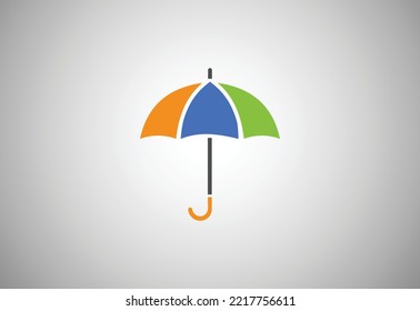 Unique colorful umbrella logo, Vector design template.