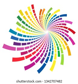 Unique and colorful vector design of circular swirl in different and attractive colors.