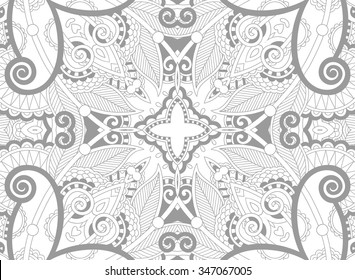 unique coloring book page for adults - flower paisley design, joy to older children and adult colorists, who like line art and creation, vector illustration