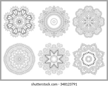 unique coloring book page for adults - flower paisley design, joy to older children and adult colorists, who like line art and creation, vector illustration