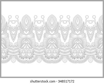 unique coloring book page for adults - flower paisley design, joy to older children and adult colorists, who like line art and creation, vector illustration