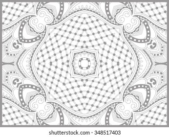 unique coloring book page for adults - flower paisley design, joy to older children and adult colorists, who like line art and creation, vector illustration