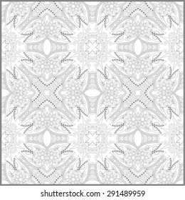 unique coloring book square page for adults - floral authentic carpet design, joy to older children and adult colorists, who like line art and creation, vector illustration