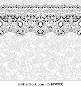 unique coloring book square page for adults - floral authentic carpet design, joy to older children and adult colorists, who like line art and creation, vector illustration