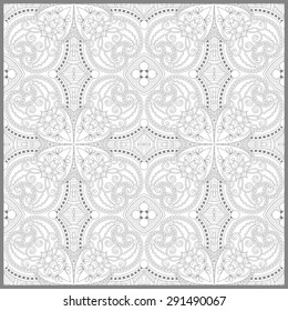 unique coloring book square page for adults - floral authentic carpet design, joy to older children and adult colorists, who like line art and creation, vector illustration