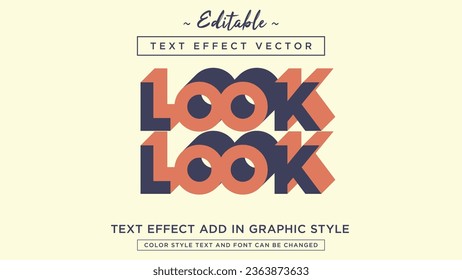 Combinación de colores únicos efecto de estilo de texto vintage