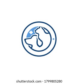 unique combination animals and clinic icon for logo inspiration