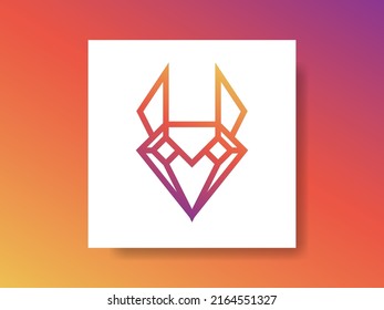 A unique combination of fox and diamond into a beautiful and elegant logo design with gradient background