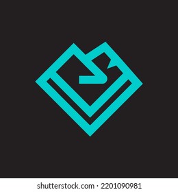 UNIQUE COMBINATION INITIAL LOGO WITH SEPARATE BLACK BACKGROUND