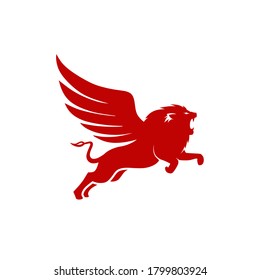 unique combination lion and wing logo inspiration