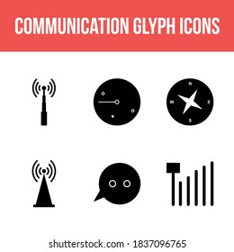 Unique Communication Glyph Vector Icon Set