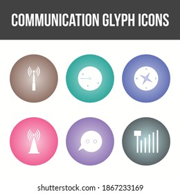 Unique Communication Glyph Vector Icon Set