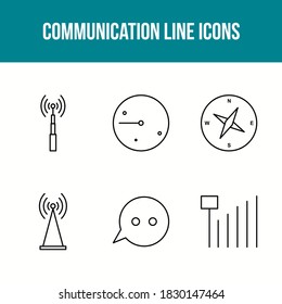 Unique Communication Line Vector Icon Set