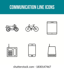 Unique Communication Line Vector Icon Set